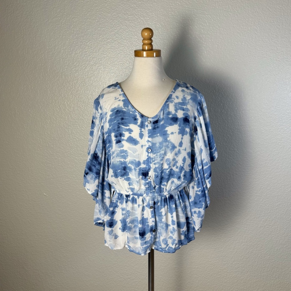 Justice blue/white Tie Dye Sz 18 plus Girls top Excellent Condition